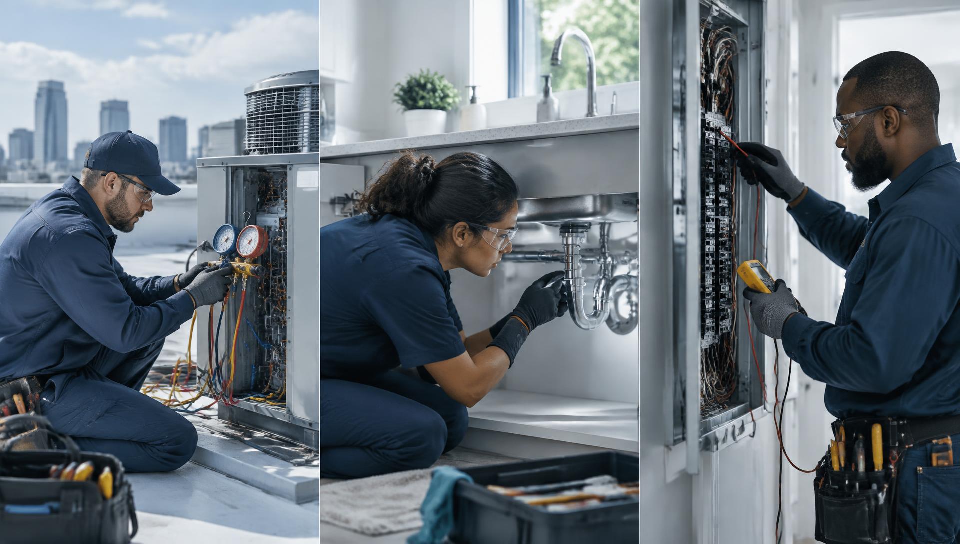 HVAC, plumbing and electrical field technicians